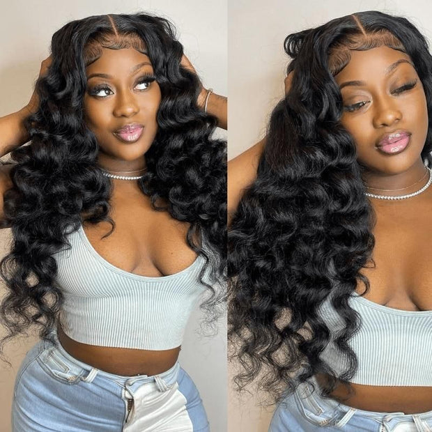 Cynosure Hair Loose Deep Wave 360 HD Lace Frontal Wigs With Baby Hair 220% Density