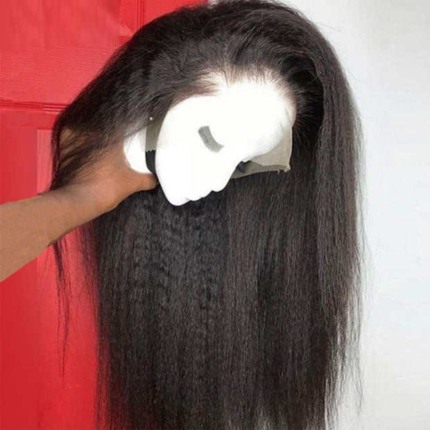 Skin Melt HD Lace Kinky Straight Wig 13X4 Lace Front  Human Wig Natural Hairline With Baby Hair