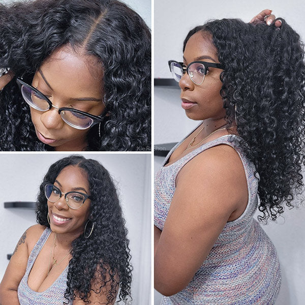 $60 OFF|14-22 Inches Water Wave HD Lace Wig Pre-plucked Pre Bleached H ...