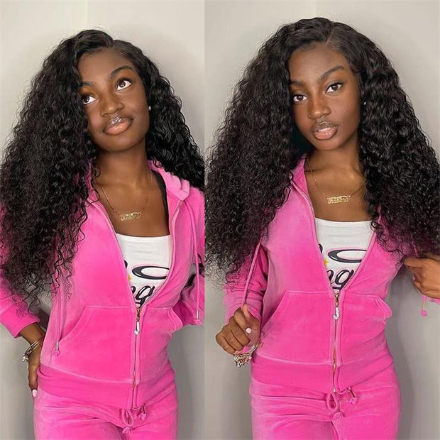 Natural Kinky Curly Hair 13x4 13x6 HD Lace Front Wigs Human Hair Pre Plucked Hairline Glueless Wig