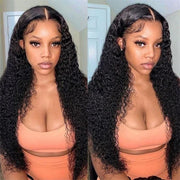 5X5 Crystal Lace Kinky Curly HD Lace Closure Wig Skin Melted Human Hair Wigs For Black Women