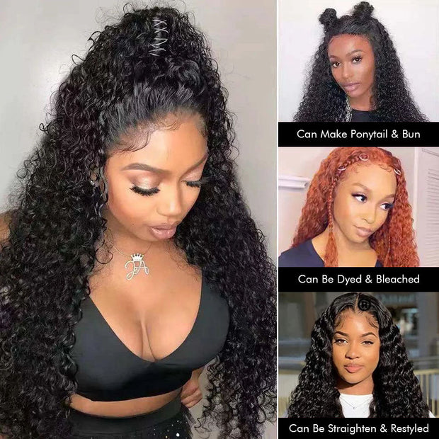 Deep Wave 13x4 HD Transparent Lace Front Wig Glueless Invisible 5x5 4x4 Lace Closure Human Hair Wigs