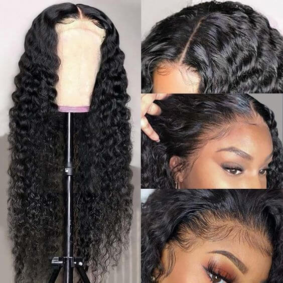 Lace Frontal Human Hair Water Wave Wig 13x4 Natural Color Wigs With Natural Hairline