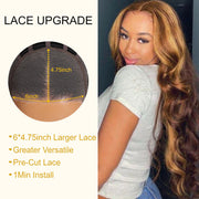 Honey Blonde Highlight Lace Front Curly  Wigs 100% Human Hair Wigs Flash Sale