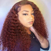 #33 Brunette Auburn Copper 4x4 13x4 HD Lace Front Wig Reddish Brown Color Virgin Human Hair