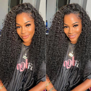 Bleached Knots 13x6 Full Lace Frontal Wig Kinky Curly HD Lace Human Hair Wigs For Women