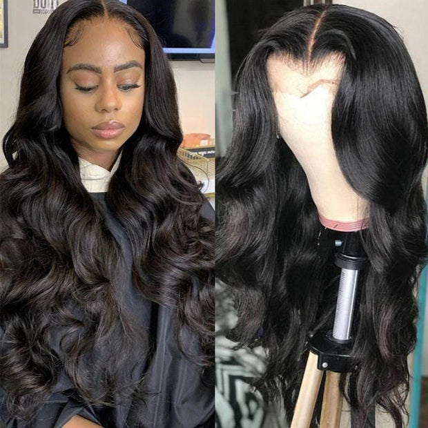Body Wave 13x4 Lace Frontal Wig Hand Tied Human Hair Lace Wig 220% Density