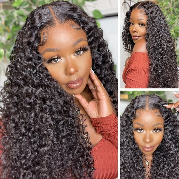 Bleached Knots 13x6 Full Lace Frontal Wig Curly HD Lace Human Hair Wigs For Women