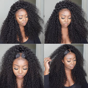 Bleached Knots 13x6 Full Lace Frontal Wig Kinky Curly HD Lace Human Hair Wigs For Women