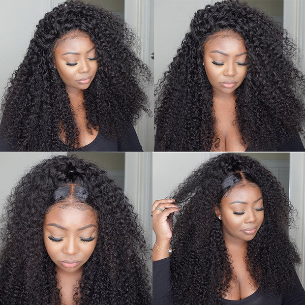 Bleached Knots 13x6 Full Lace Frontal Wig Curly HD Lace Human Hair Wigs For Women