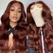 Skin Melt HD Lace Wigs #33 Reddish Brown Body Wave 13x4 Lace Front  Human Hair Wigs