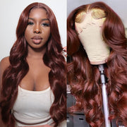 Reddish Brown Body Wave Lace Closure Wig 4x4 HD Glueless Affordable Human Hair Lace Wigs