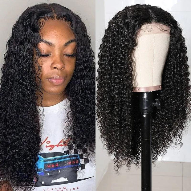 5X5 Crystal Lace Kinky Curly HD Lace Closure Wig Skin Melted Human Hair Wigs For Black Women