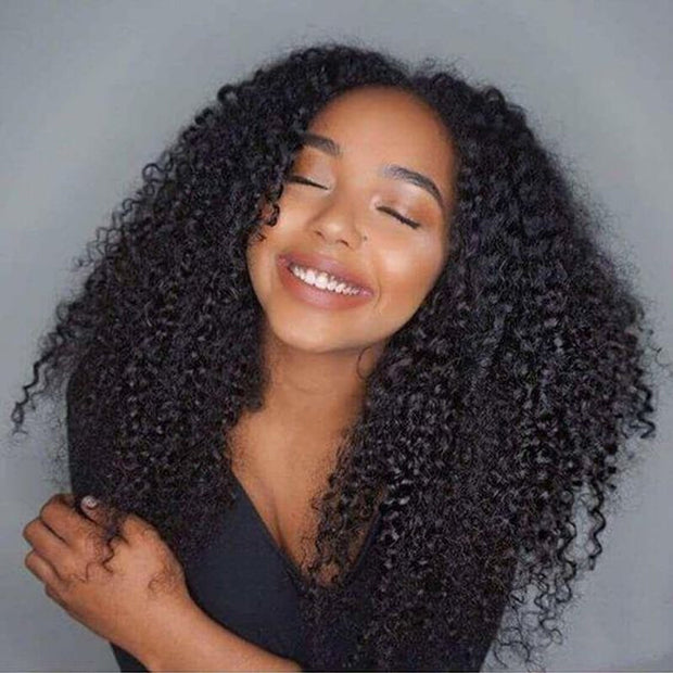 V Part Kinky Curly Wig  Beginner Friendly No Work Need Wear and Go Glueless  Human Hair Wig