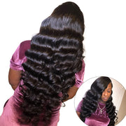 Loose Deep Wave 13x6  Lace Front Glueless Human Hair Wigs Invisible Small Bleached Knots 220 Density