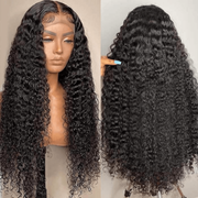 5X5 Crystal Lace Kinky Curly HD Lace Closure Wig Skin Melted Human Hair Wigs For Black Women