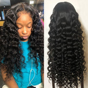 Loose  Deep  Lace Wigs Pre-plucked Natural Hairline Hand Tied 13x4 Lace Frontal Wig With Baby Hair