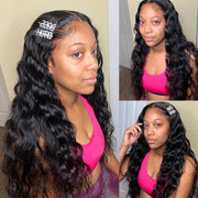Loose  Deep  Lace Wigs Pre-plucked Natural Hairline Hand Tied 13x4 Lace Frontal Wig With Baby Hair