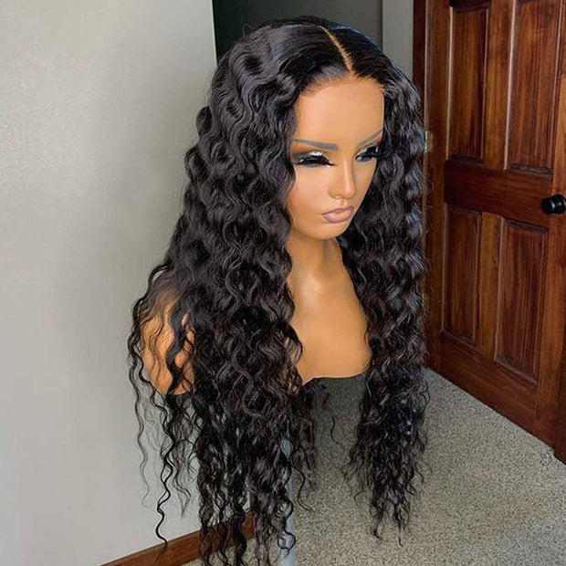 Loose  Deep  Lace Wigs Pre-plucked Natural Hairline Hand Tied 13x4 Lace Frontal Wig With Baby Hair