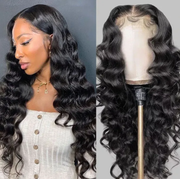 Glueless Loose Wave 13x6 Lace Front Wig With Crystal HD Lace Human Hair Wig