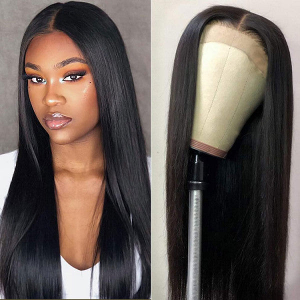 Skin Melt 6X6  Lace Straight Human Hair Lace Closure Wigs with Natural Hairline