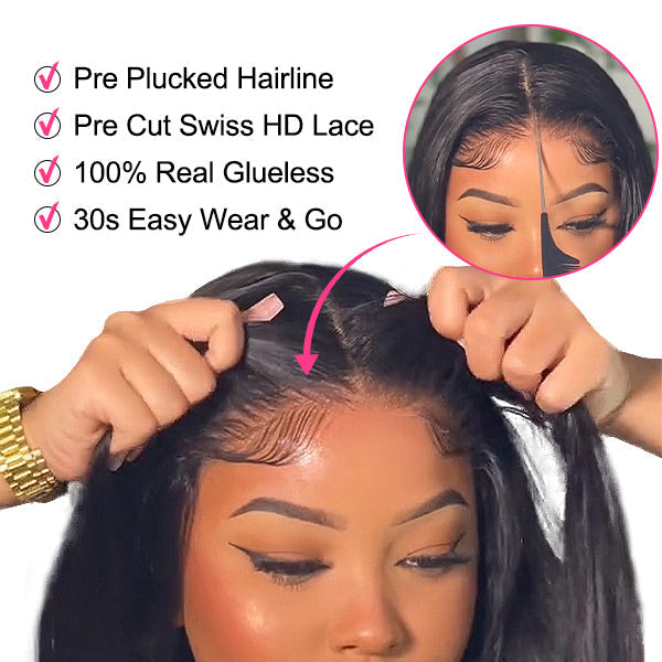 Upgraded 4X4/8X5 Pre Cut Lace Closure Wig Glueless Loose Deep 13X6 HD Lace Front Wigs Beginner Friendly
