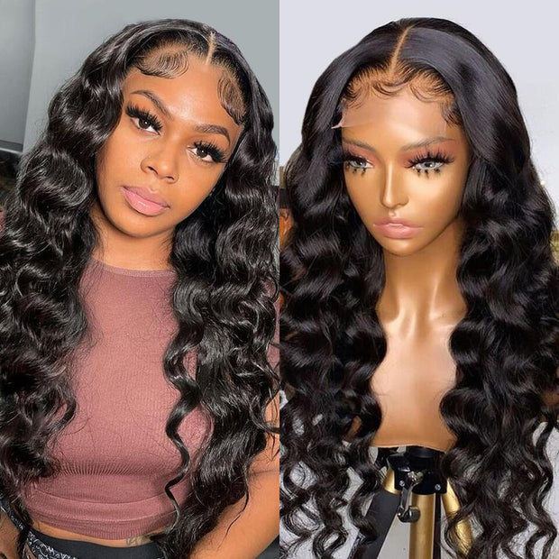 Undetectable Transparent 5X5 Lace Closure Human Hair Wig Loose Wave Glueless HD Lace Wigs