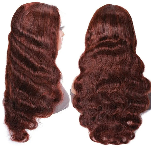 Skin Melt HD Lace Wigs #33 Reddish Brown Body Wave 13x4 Lace Front  Human Hair Wigs