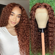 #33 Brunette Auburn Copper 4x4 13x4 HD Lace Front Wig Reddish Brown Color Virgin Human Hair