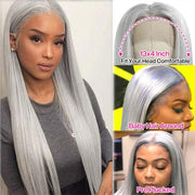Silver Grey Colored Lace Front Human Hair Wigs For Women Cosplay Barbie Colored Straight Lace Front Wig HD Lace Frontal Wigs