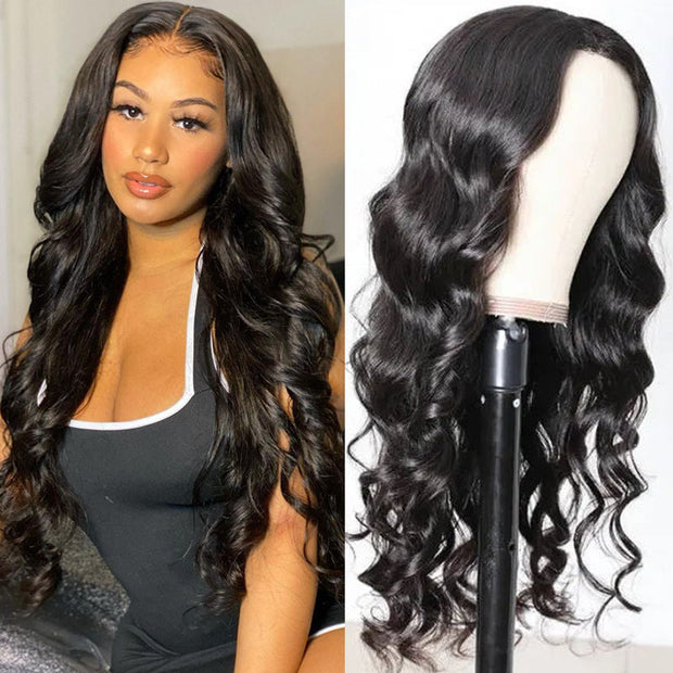 T Part Body Wave 13x5 Lace Part Wig Hand Tied Human Hair Lace Wig High Density Middle Part