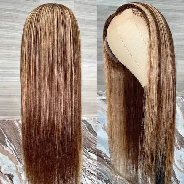 Piano Honey Blonde HighLight Wig 13x4 HD Lace Straight Hair Wig For Women 100% Human Hair Wigs