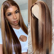 Piano Honey Blonde HighLight Wig 13x4 HD Lace Straight Hair Wig For Women 100% Human Hair Wigs