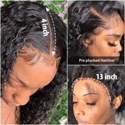 Deep Wave 13x4 HD Transparent Lace Front Wig Glueless Invisible 5x5 4x4 Lace Closure Human Hair Wigs