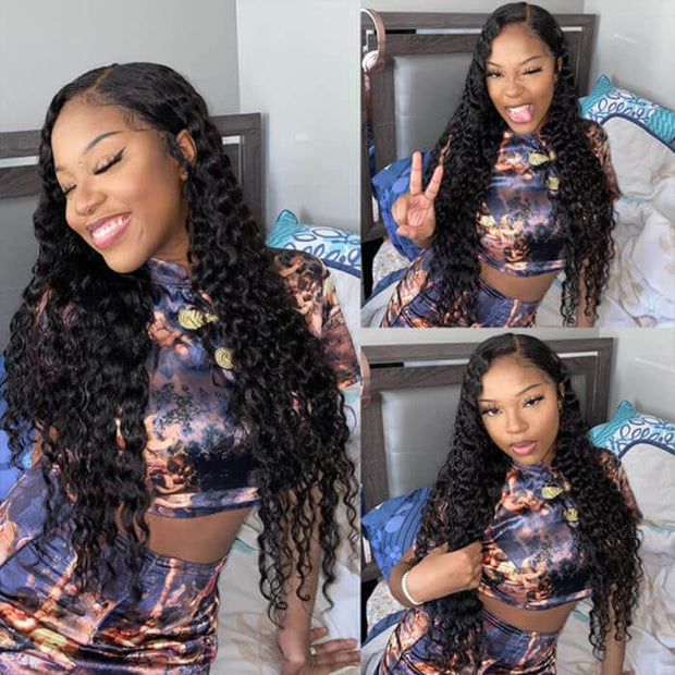 13x4 Transparent Lace Front Wigs Human Hair Wigs Pre Plucked Natural Hairline 220% Density