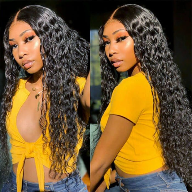 13x4 Transparent Lace Front Wigs Human Hair Wigs Pre Plucked Natural Hairline 220% Density