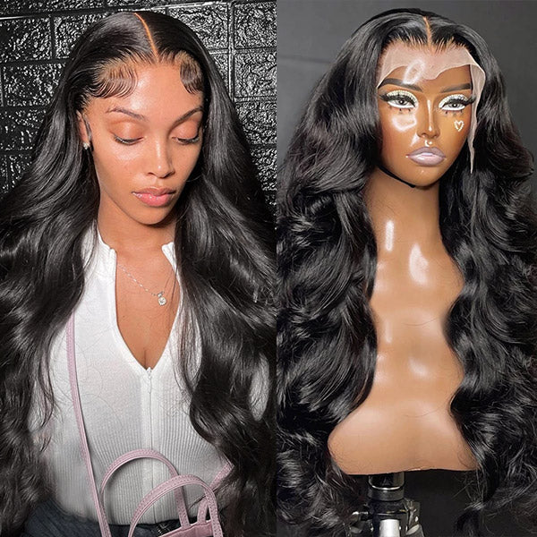 T Part Body Wave 13x5 Lace Part Wig Hand Tied Human Hair Lace Wig High Density Middle Part