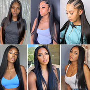 Cheap 4x4 Lace Wigs Straight Human Hair Made By Hair Bundles With Closure