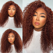 #33 Brunette Auburn Copper 4x4 13x4 HD Lace Front Wig Reddish Brown Color Virgin Human Hair