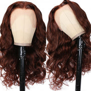 Reddish Brown Body Wave Lace Closure Wig 4x4 HD Glueless Affordable Human Hair Lace Wigs