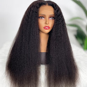 Kinky Straight Lace Wig Transparent 4x4 HD Lace Front Wigs with Pre Plucked Human Hair Wigs