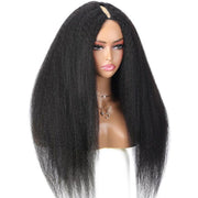 Beginner Friendly Kinky Straight V Part Wig Human Hair Super Natural Protective Style 220% Density