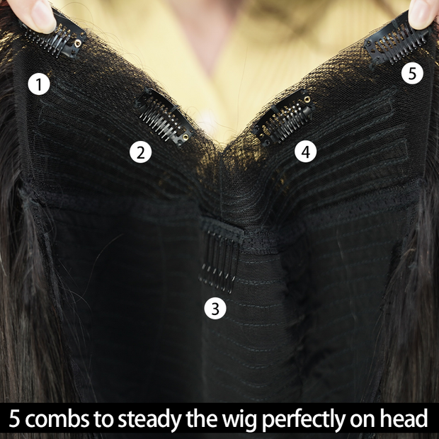 Upgraded Durable V Shape Glueless Wig Human Hair Straight Beginner Friendly Natural U Part Wig