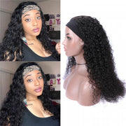 Water Wave Human Hair Headband Half Wigs Beginner Friendly Wig
