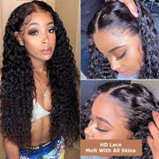 Pre-plucked Deep Wave 13x5 T Part Wigs Lace Part Human Hair Wigs For Black Women