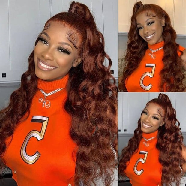 Skin Melt HD Lace Wigs #33 Reddish Brown Body Wave 13x4 Lace Front  Human Hair Wigs