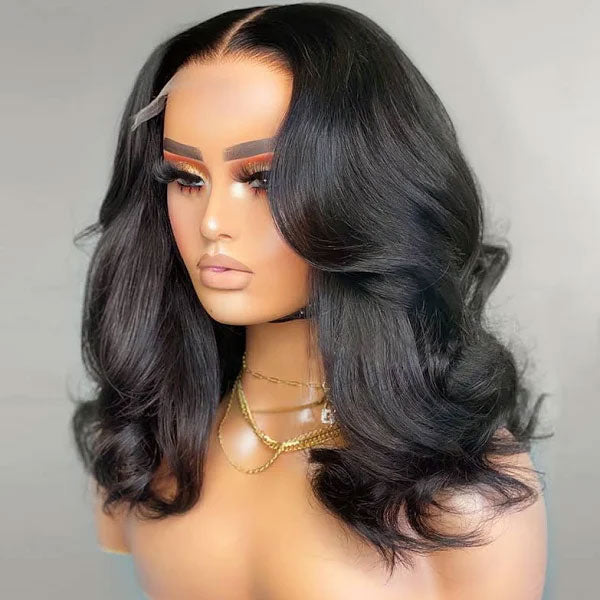 220% Density Short Body Wave Bob HD Lace Front Wigs Pre Plucked Pre Bleached Human Hair Bob Wigs For Women|Black Friday Sale