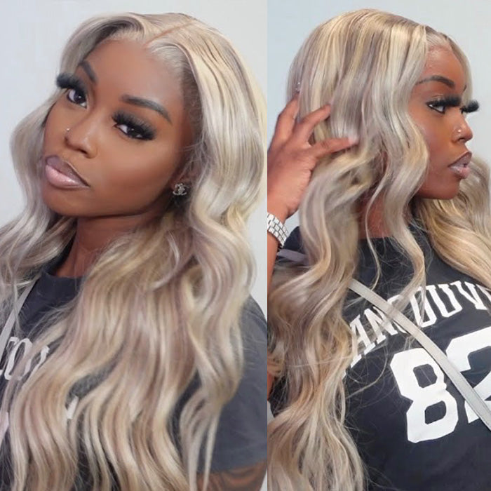 #P18/613 Highlight Blonde HD Lace Front Human Hair Wigs Body Wave Wig For Women
