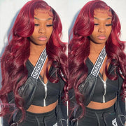 BOGO SALE|Sugar Plum Color Body Wave Hair 99J Burgundy 13x4 HD Lace Front Wig 100% Virgin Real Human Hair Wig