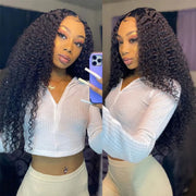 Skin Melt HD Lace Kinky Curly 360 Lace Frontal Human Hair Wig Preplucked with Baby Hair